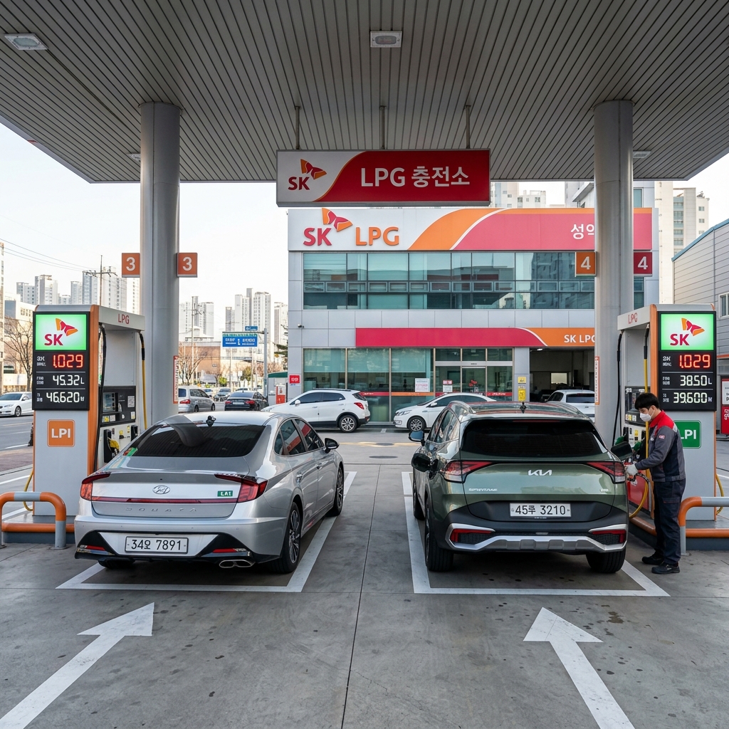 현대 쏘나타 LPi 및 기아 스포티지 LPi 최신 가스차